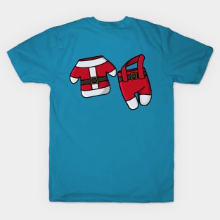 Red Kids Winter, Christmas suit with belt vector icon illustration. T-Shirt